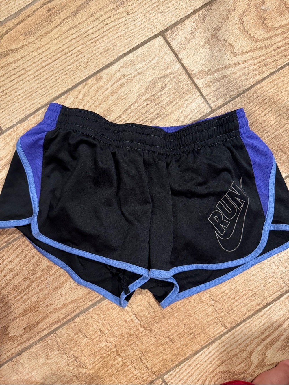 Nike Women's Black Running Shorts with Purple Accents